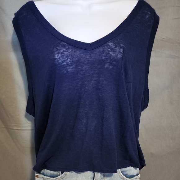 Universal Thread Tops - Universal Thread Blue Relaxed Sleeveless Tank Top